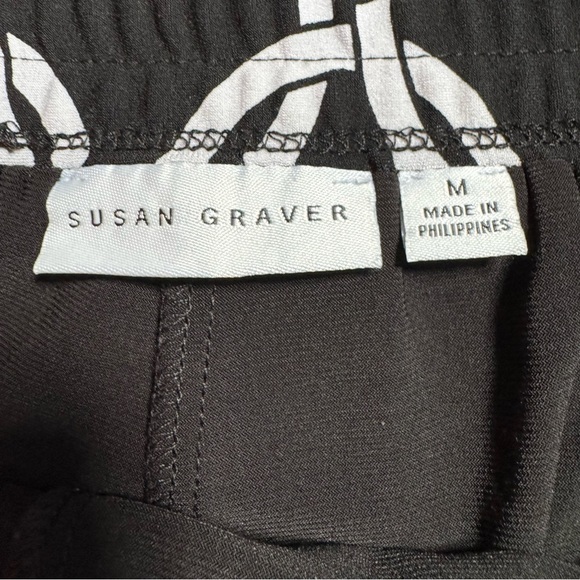 ❤️3/$30 Susan Graver Black White Geometric Chain Link Print Skort - Size M - Picture 5 of 8